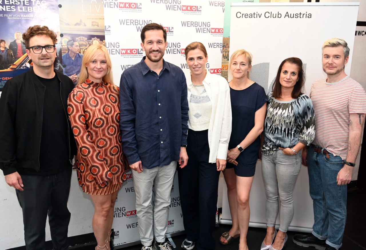 Fair_Work_Kick_Off_Gruppenbild Fair Work Initiative, CCA, Kick-Off mit Finja Pfundner und Matthias Pöll, Gruppenbild, Schwarzinger, Pfaffstaller, Poell, Pfundner, Giokas, Spielvogel, Kowatz